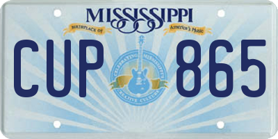 MS license plate CUP865