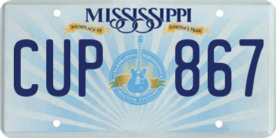 MS license plate CUP867
