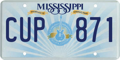 MS license plate CUP871