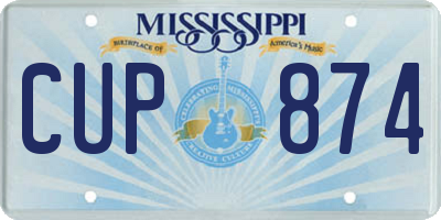MS license plate CUP874