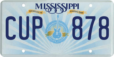 MS license plate CUP878