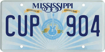 MS license plate CUP904