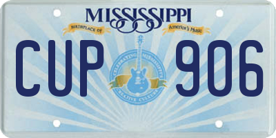 MS license plate CUP906