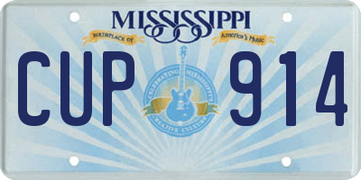 MS license plate CUP914
