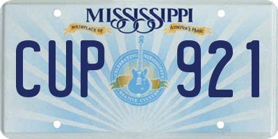 MS license plate CUP921