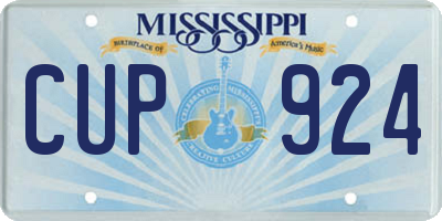 MS license plate CUP924