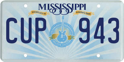 MS license plate CUP943