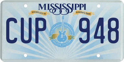 MS license plate CUP948