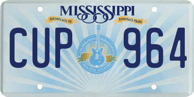 MS license plate CUP964