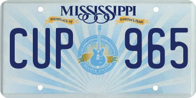MS license plate CUP965