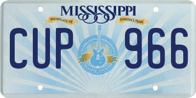 MS license plate CUP966