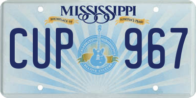 MS license plate CUP967