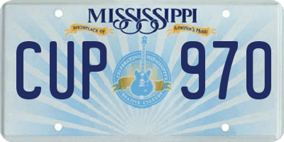 MS license plate CUP970