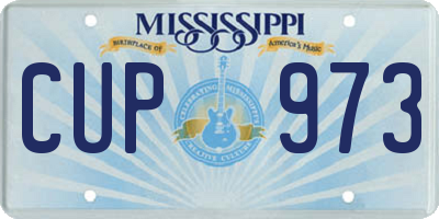 MS license plate CUP973
