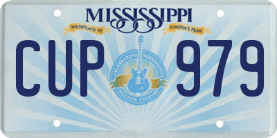 MS license plate CUP979