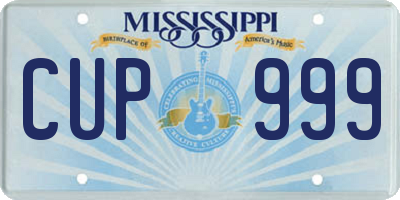 MS license plate CUP999