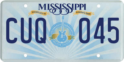 MS license plate CUQ045