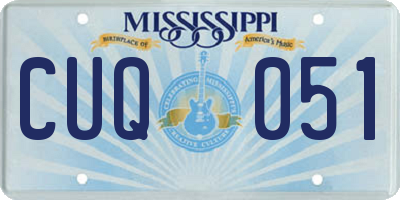 MS license plate CUQ051