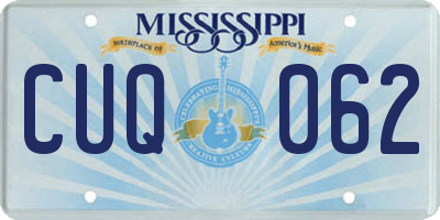 MS license plate CUQ062