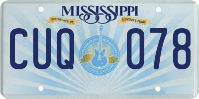 MS license plate CUQ078