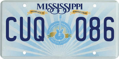 MS license plate CUQ086