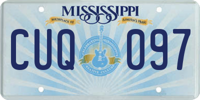 MS license plate CUQ097