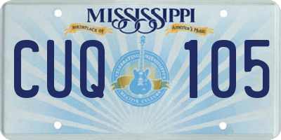 MS license plate CUQ105