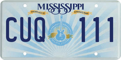 MS license plate CUQ111