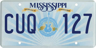 MS license plate CUQ127