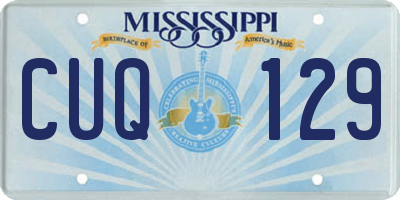 MS license plate CUQ129