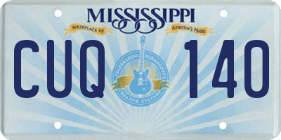 MS license plate CUQ140