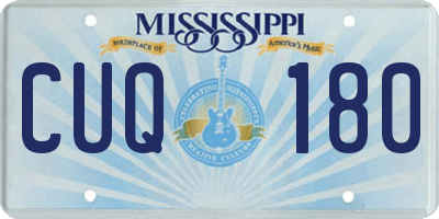 MS license plate CUQ180
