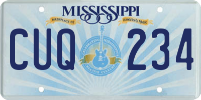 MS license plate CUQ234