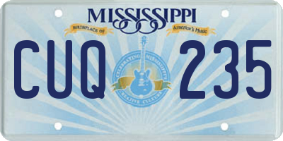 MS license plate CUQ235