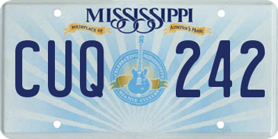 MS license plate CUQ242