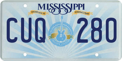MS license plate CUQ280