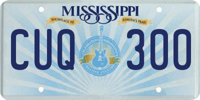 MS license plate CUQ300