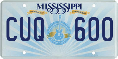 MS license plate CUQ600