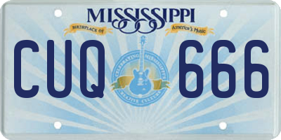 MS license plate CUQ666