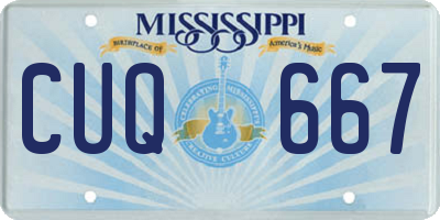 MS license plate CUQ667