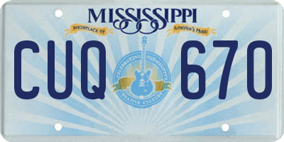 MS license plate CUQ670