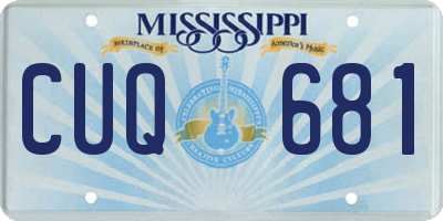 MS license plate CUQ681