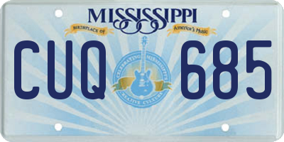MS license plate CUQ685