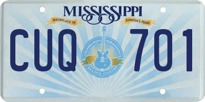 MS license plate CUQ701