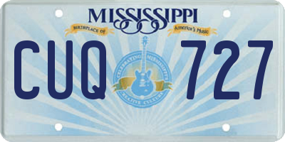 MS license plate CUQ727