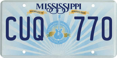MS license plate CUQ770