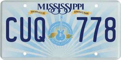 MS license plate CUQ778