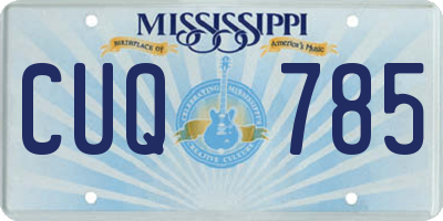 MS license plate CUQ785