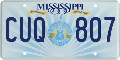 MS license plate CUQ807