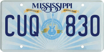 MS license plate CUQ830